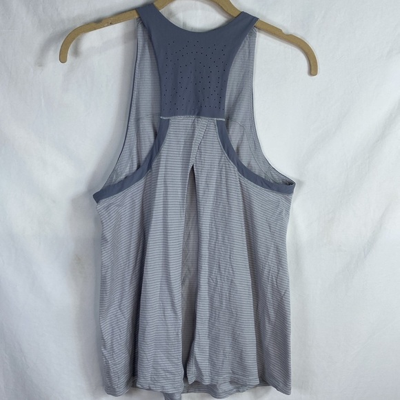 Lululemon Small Gray with Blue/Gray Split Back Running Yoga Fitness Tank Top. - Picture 3 of 7